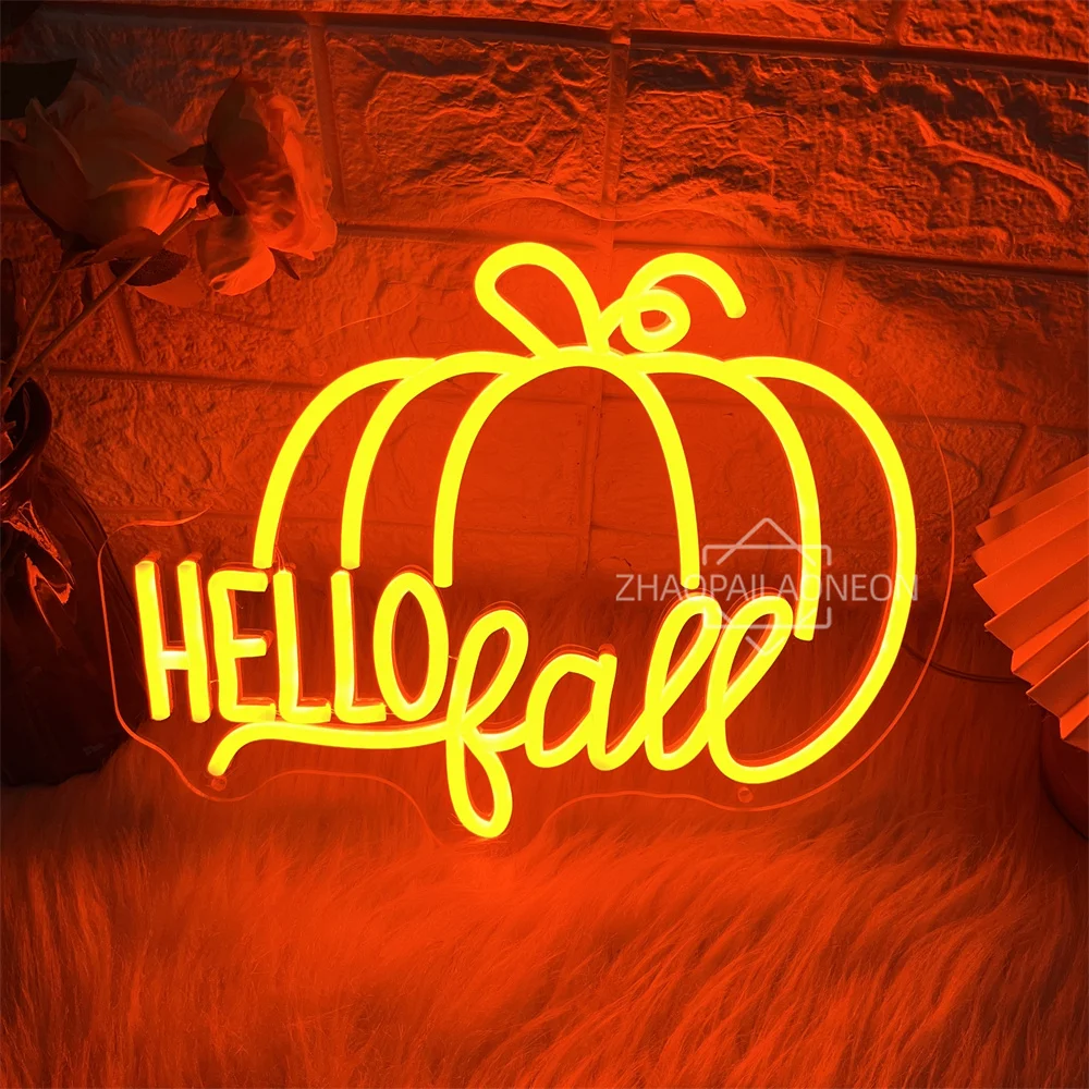 Enseigne Néon LED à Intensité Variable pour Halloween, Design de Citrouille Murale, Chambre d'Enfant, Décoration de Maison, ix, USB