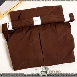 High Quality Brown Canvas Hakama Japanese Traditional Kimono Men's Trousers Kendo Iaido Taido Aikido Jodo Ryu-te Kyūdō Pants