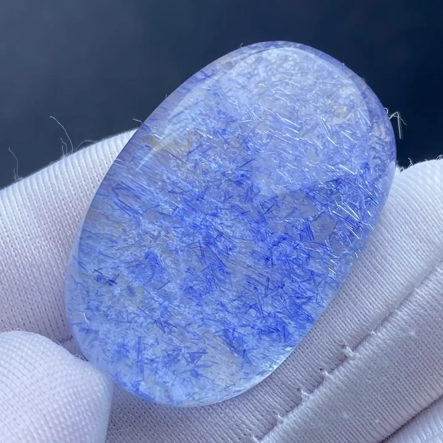 

Natural Blue Rutilated Dumortierite Quartz Pendant 31*21*11mm Clear Flower Necklace Gold Jewelry AAAAAAA