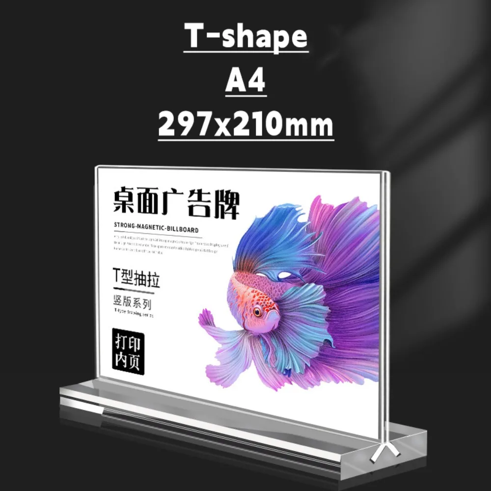 Duurzame A4/A5/A6 Bureau Display Stand Acryl Transparant Prijs Label Display Rack Dubbelzijdig Clear Foto Houder Restaurant