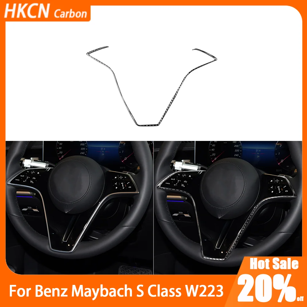 For Mercedes-Benz Maybach S-Class and Mercedes-Benz S-Class W223 2021-2024 steering wheel trim. Car interior modification sticke