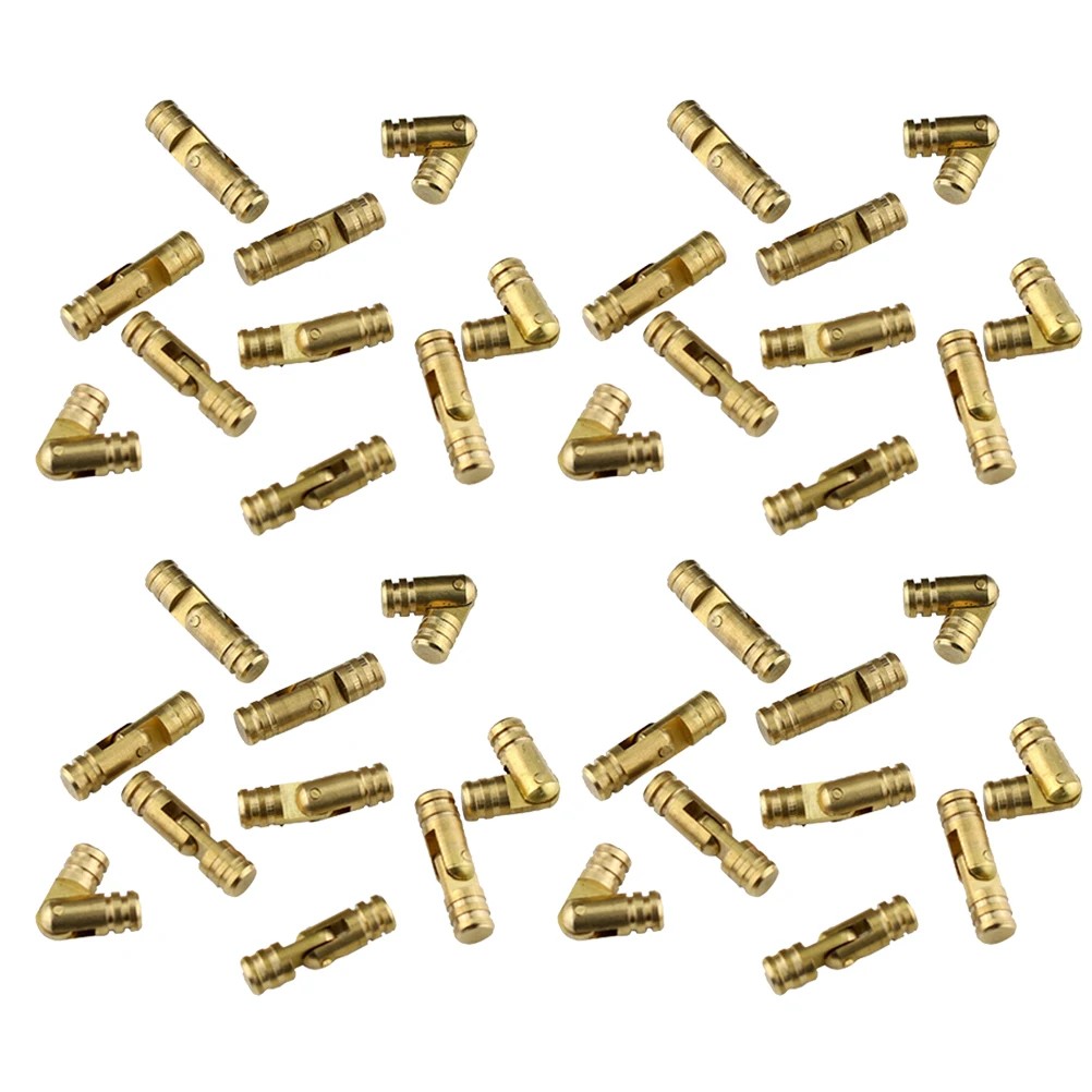 

50 Pcs Heavy Duty Hinge Jewelry Box Cylindrical Spring Automatic Hinges Case Golden