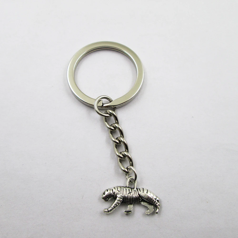 3pcs/lot Antique Silver  leopard 21x11mm charm keyring best frined,birthday  present ,pendant keychain