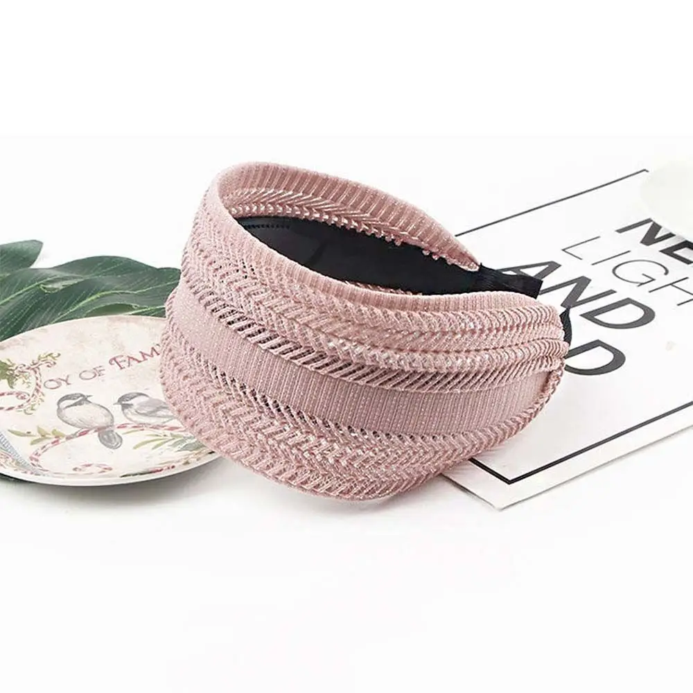 Faixa de Cabelo Feminina Coreana com Renda Vazada Brilhante e Moderna para Lavar o Rosto