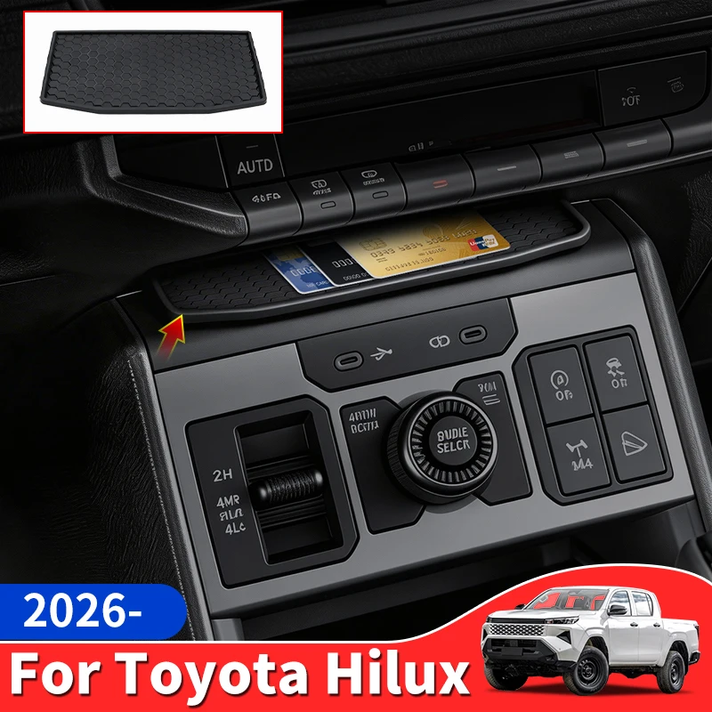 

For 2026 Toyota Hilux Pickup Truck Upper Center Console Silicone Pad Non-slip Dust-proof Anti-scratch Protection Car Interior Au