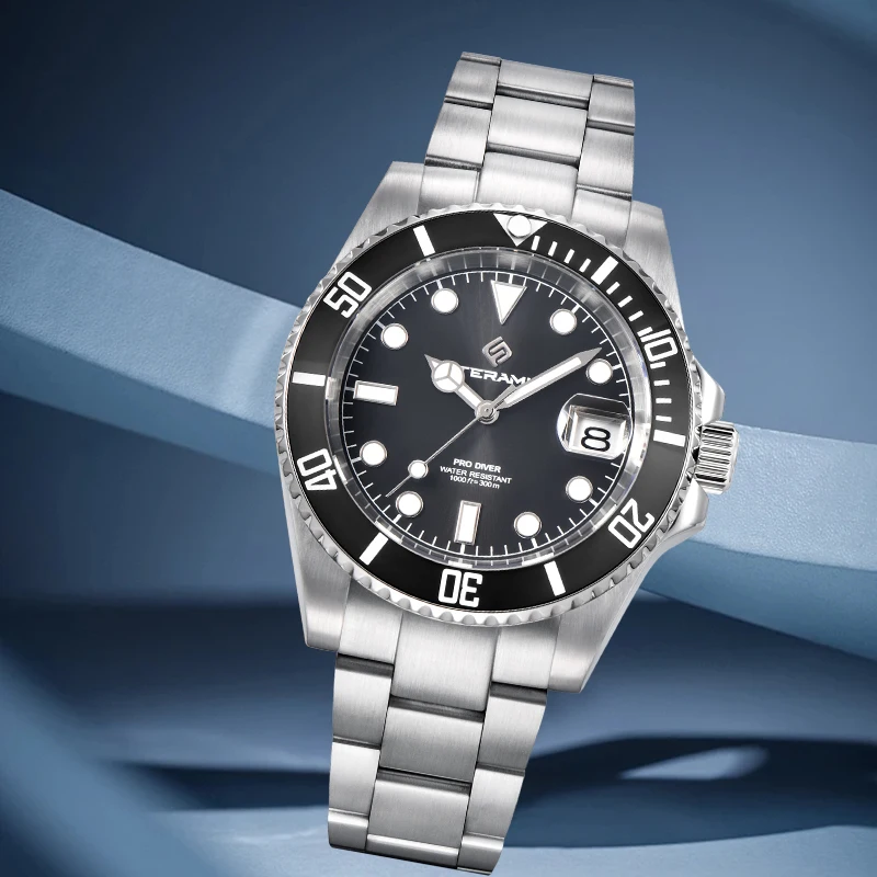 TERAMI Simple Luxury Mechanical Man Watch Retro 316L Stainless Steel Casual Waterproof Automatic Movement Men's Watches NH35+Box view 5