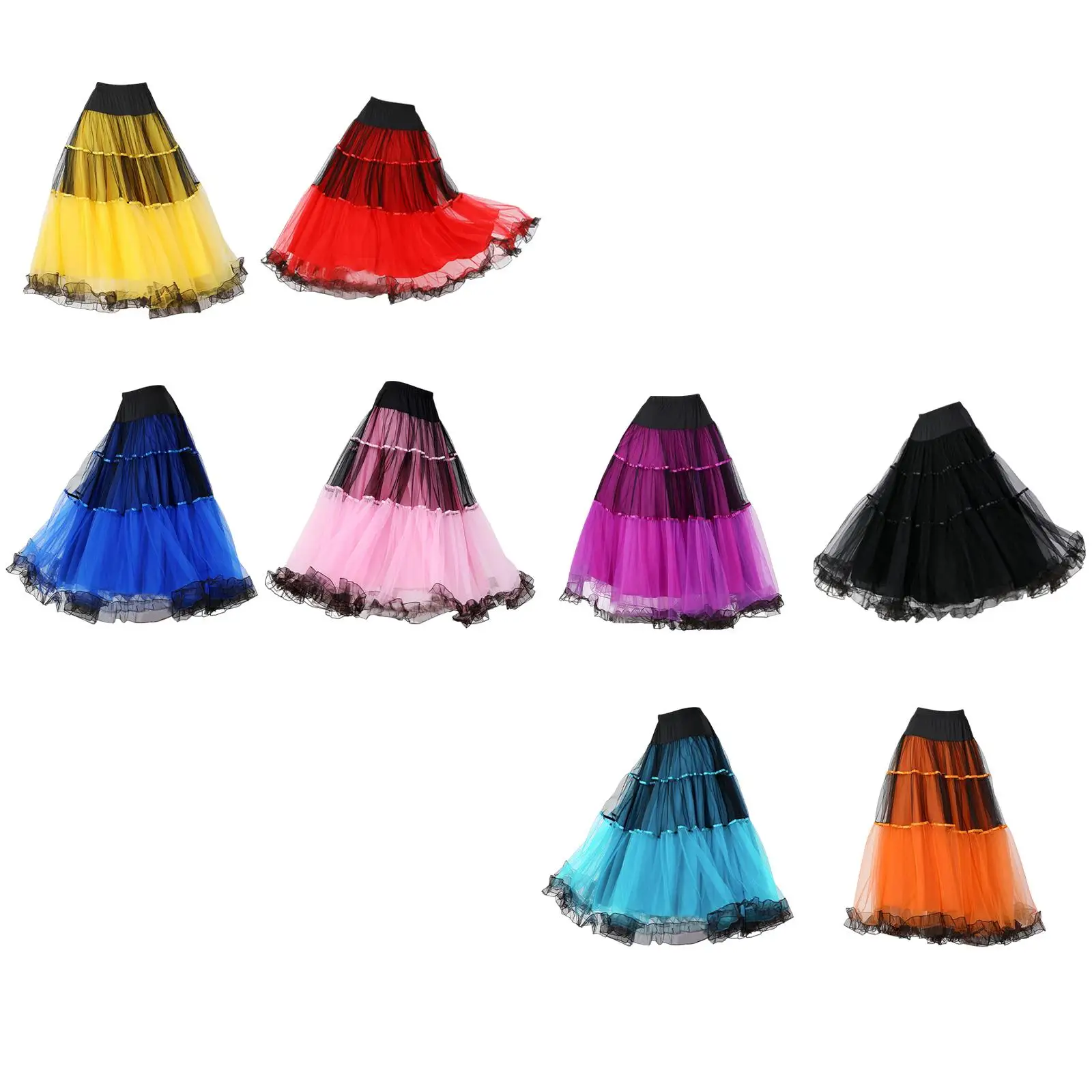 Elegant Ballroom Dance Skirt Dancewear Flamenco Waltz Dancing Costume Adults