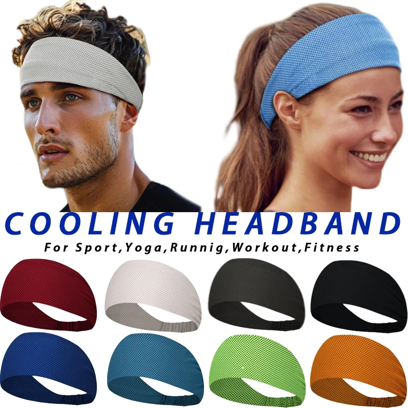 

Cooling Sports Headband Women Men,Elastic Non-Slip Sweatband, Moisture Wicking Hairband,Head Band for Yoga,Hiking, Gym, Running