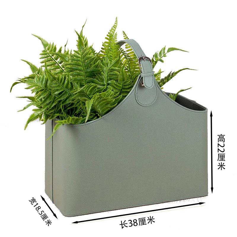 Leren linnen mand met handvat voor woonkamer Tijdschriftenorganisator Kast Ondergoedbak Creatieve geschenkmand met opslagfunctie