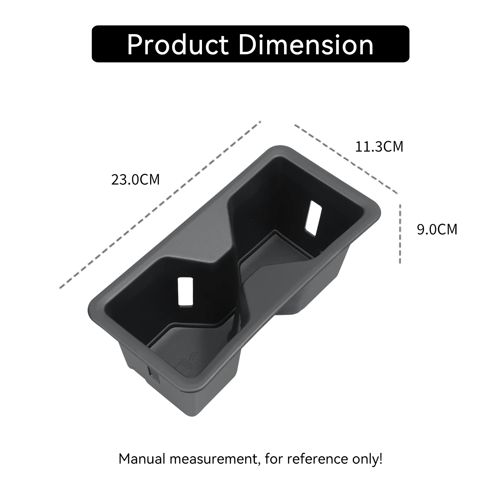 Smabee for Toyota Land Cruiser Prado 250（LC250）2024‑2025 TPE Center Console Cup Holder Insert Tray Anti‑Slip Black Accessories