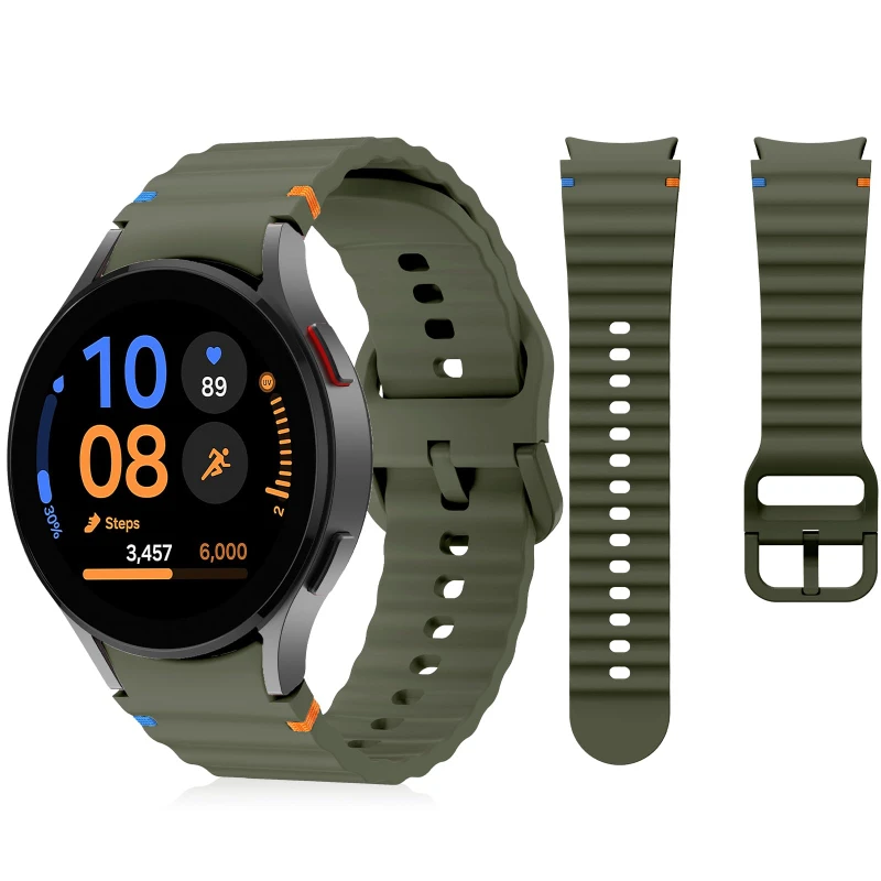 Official Silicone Strap For Samsung Galaxy Watch 7/FE/6/5/4 44mm 40mm 5 Pro Wave Bracelet Galaxy Watch 6 Classic 45mm 46mm Band