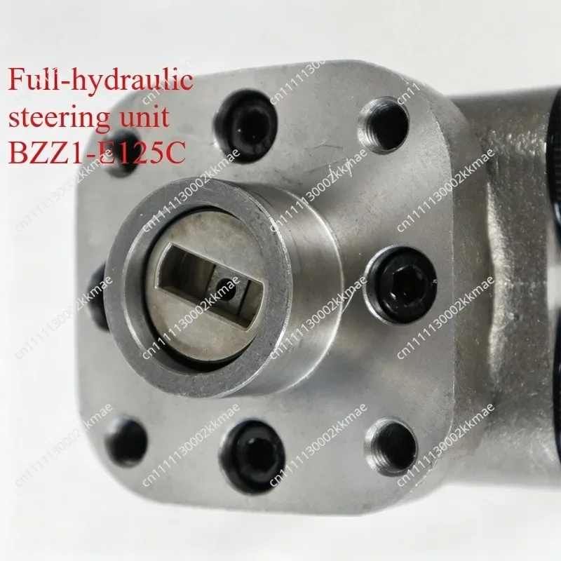 Full Hydraulic Steering Unit BZZ1-E125C Flat Key, Orbital Steering Gear for Forklift & Loader, Hydraulic Steering Assembly