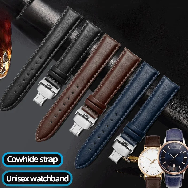 

Calfskin Watchband Soft Material Watch Band Wrist Strap 18mm 20mm 22mm 24mm With Stainless Steel Buckle for Armani Casio Citizen