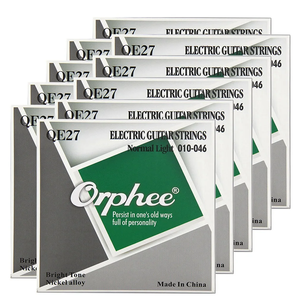 

Orphee 10 Set Professional Guitar Strings QE27 Nickel Alloy Plated Electric Guitar Strings Replacement