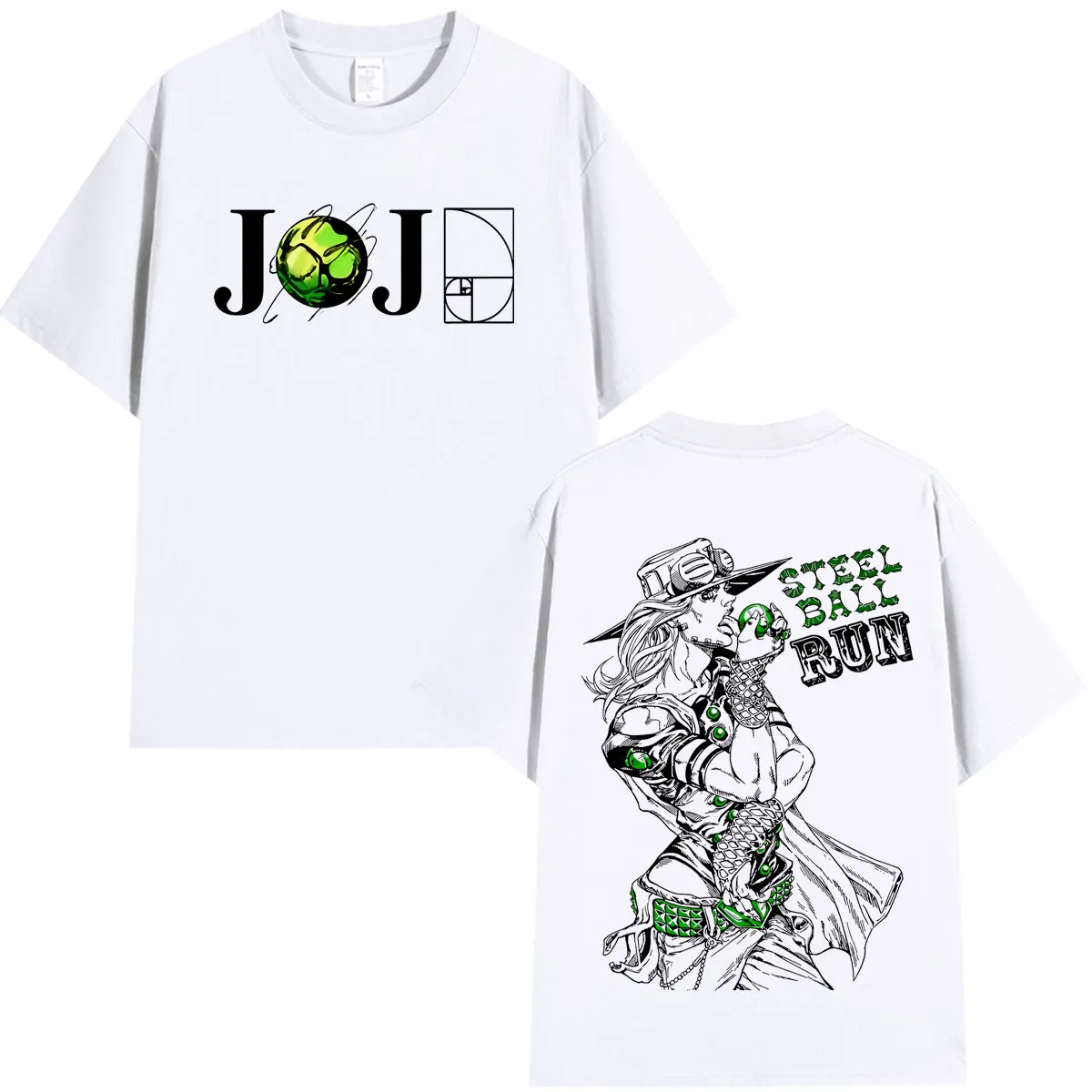 Anime Jojo Bizarre Adventure Gyro Zeppeli Steel Ball Run T Shirts Men's Women Clothing 100% Cotton Casual Short Sleeves T-Shirts