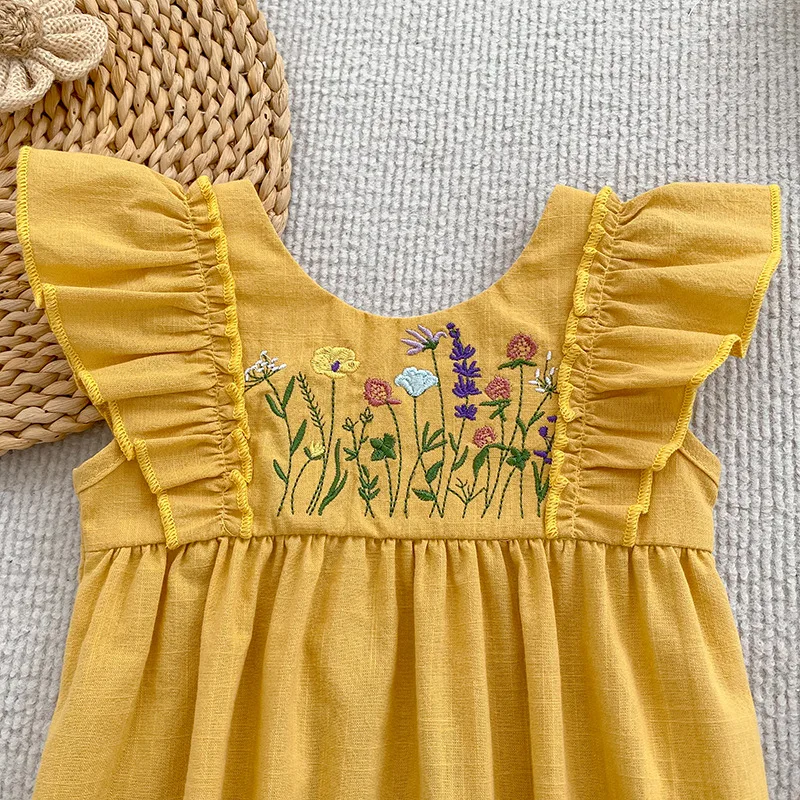 2026 Neue Sommerkollektion 0-24M Säuglings-Baby-Mädchen-Strampler Ärmellose Baumwoll-Bestickte Kleinkind-Mädchen-Bekleidung – Detail 13
