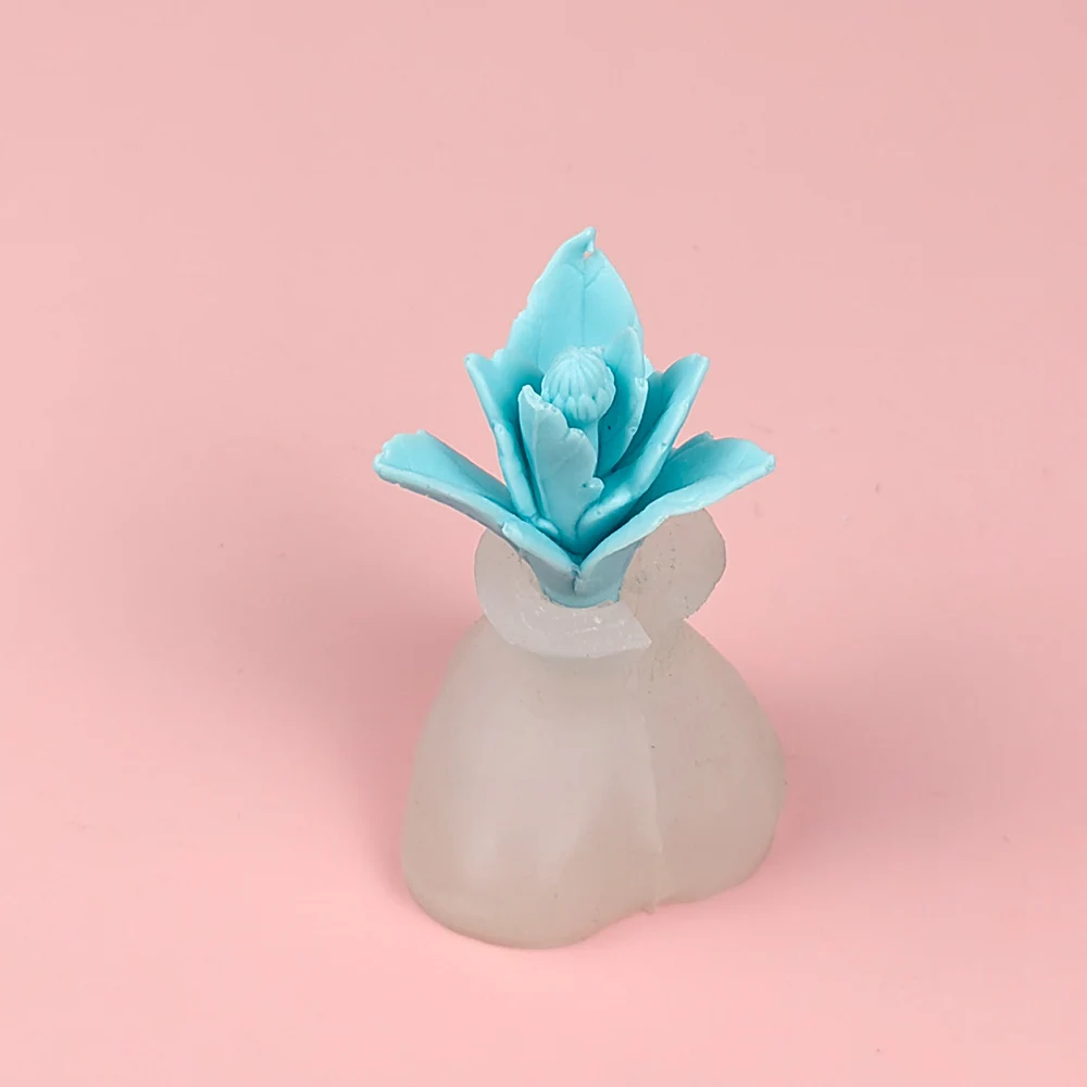PRZY-Silicone Bud Molds, 3D Leaf, Flower Moulds, Soap, Valentine\'s Day, Candle Mold, Clay Resin Decor, Wedding, Birthday, HC0438