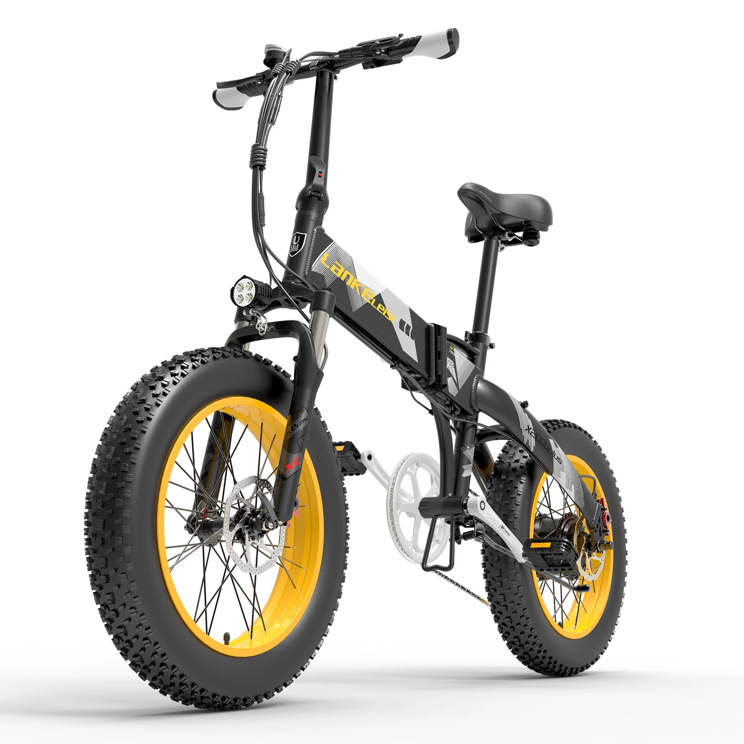 X2000 20'' Folding Electric Bike 7 Speed 48V 1000W Powerful Motor 5 PAS Mountain Bike Snow Bike Top Brand Derailleur