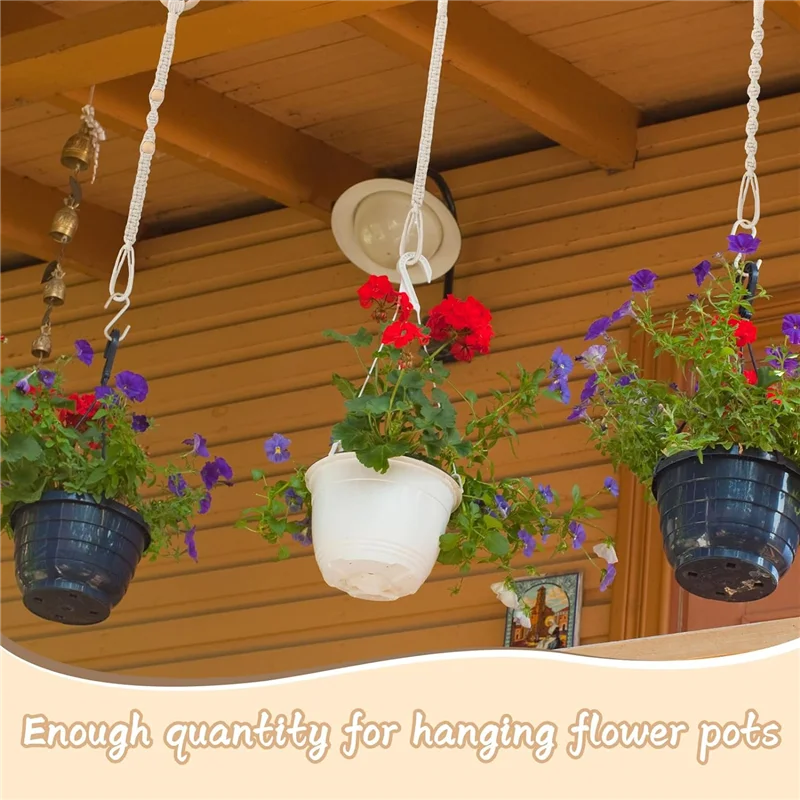 AB33-12 PCS Connectable Macrame Plant Hanger Creamy-White Extender Macrame Plant Holder Handmade Woven Hanging