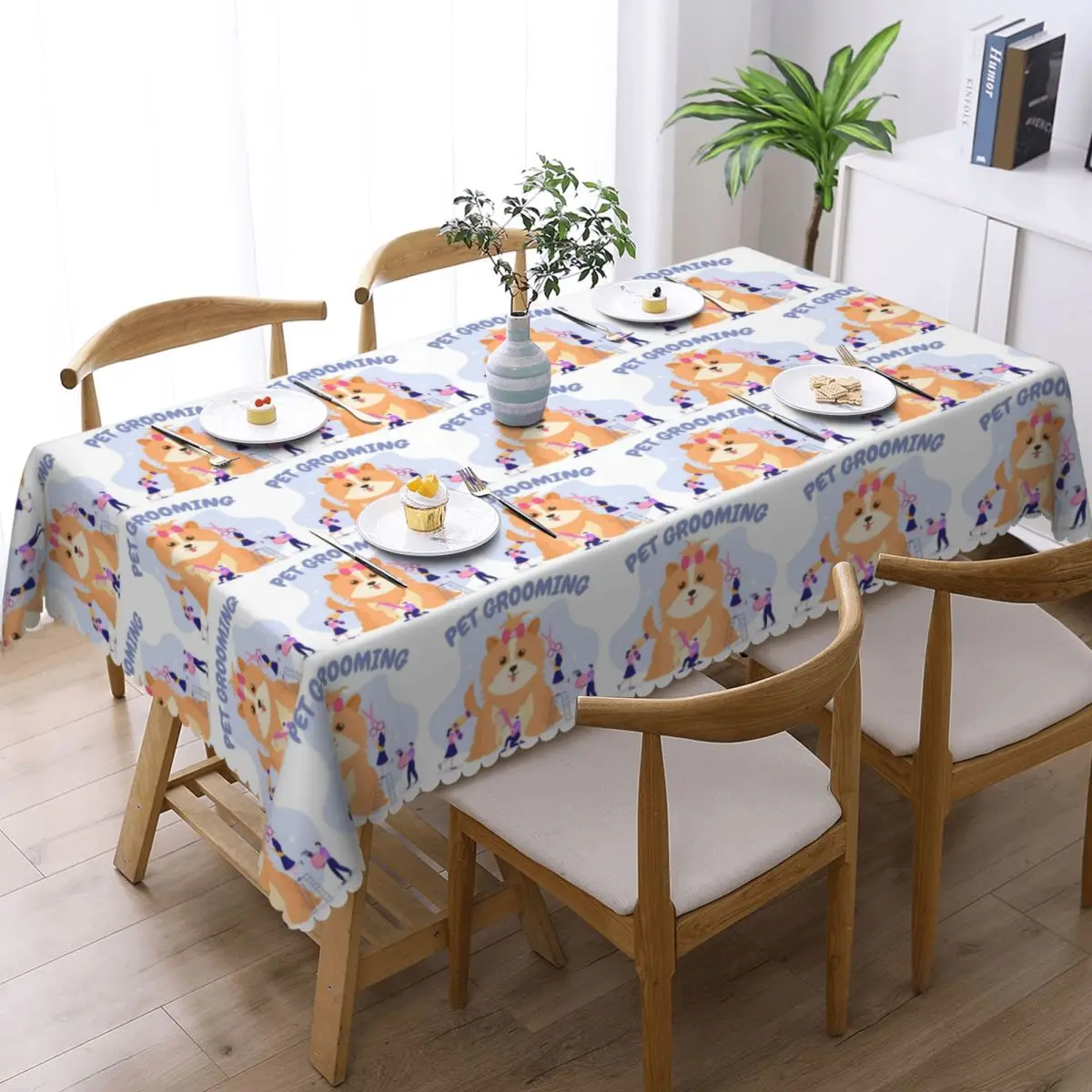 Pet Grooming For Dogs And Cats Tablecloth Restaurant Kitchen Rectangular Tablecloth Party Decorations Outdoor Dining Table Cover