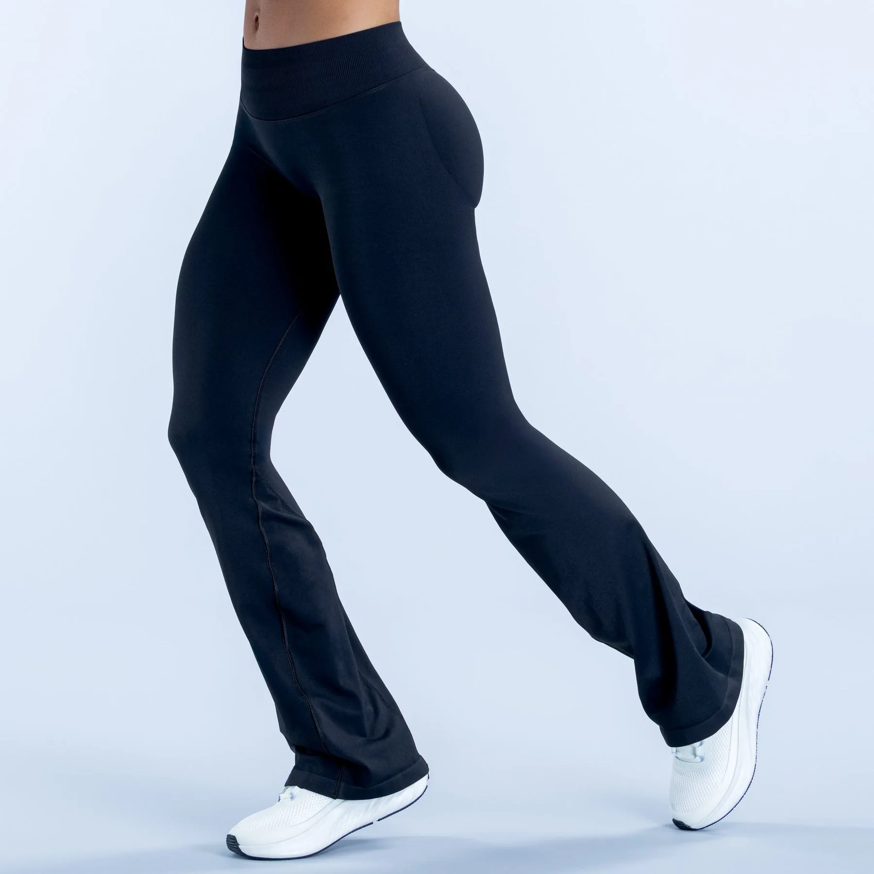 ENYFD Active Flares Women's Seamless Yoga Leggings Fitness Workout Gym Trousers Squat Proof Scrunch Butt Lifting Sports Pants