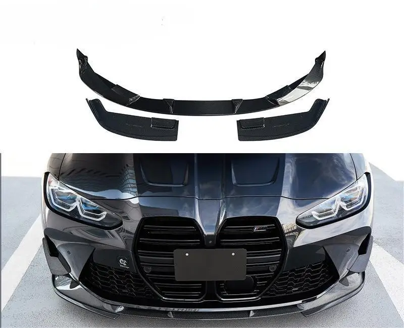 Wet Carbon Fiber Body Kits Front Lip Front Bumper Spoiler Body Kit 3D Style Fits For BMW M3 M4 G80 G82 2021