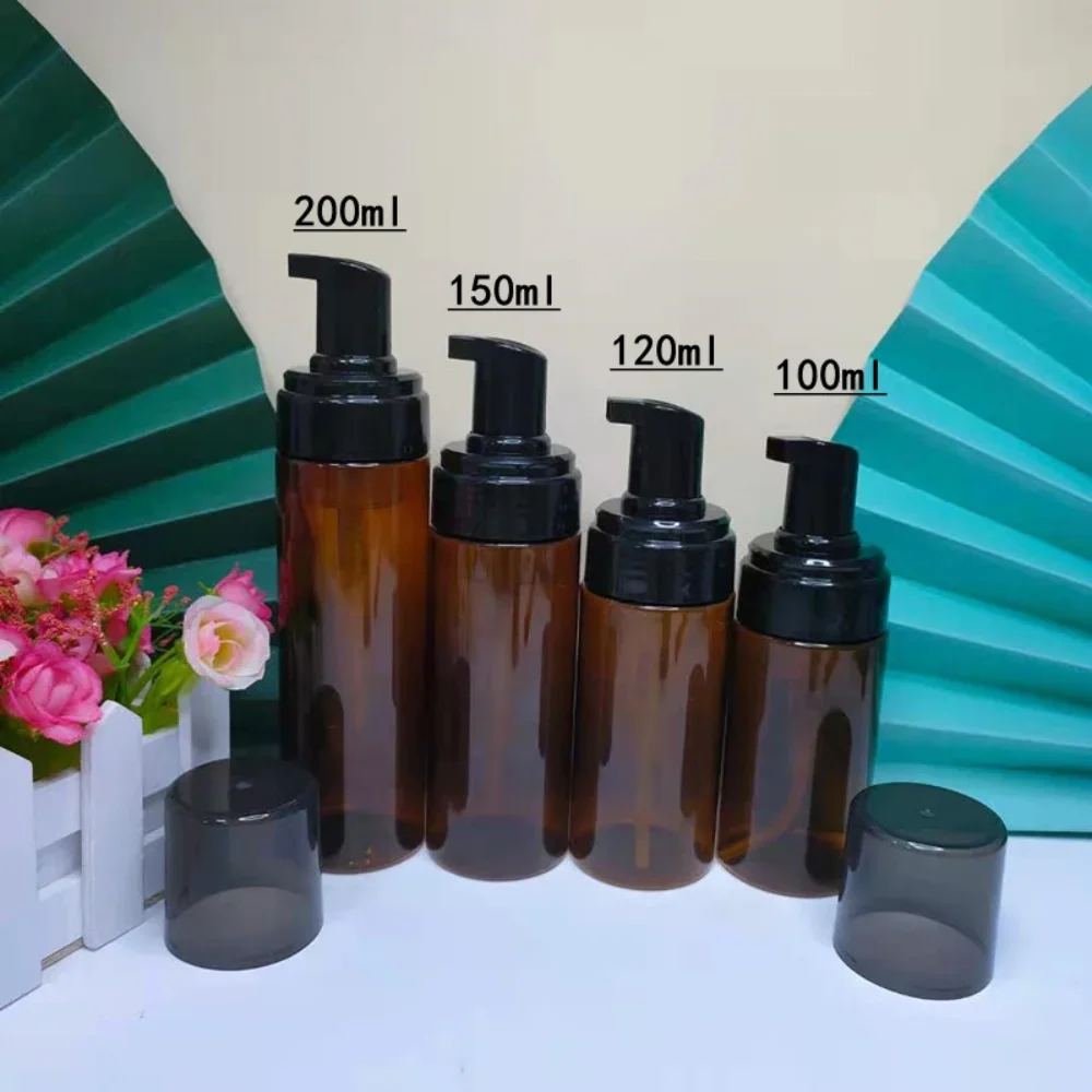 

10pcs 100ML Teal Brown Lash Mousse Foam Bottle Shampoo Pump Skincare Cosmetic Container Plastic Empty Travel Accessories Soap