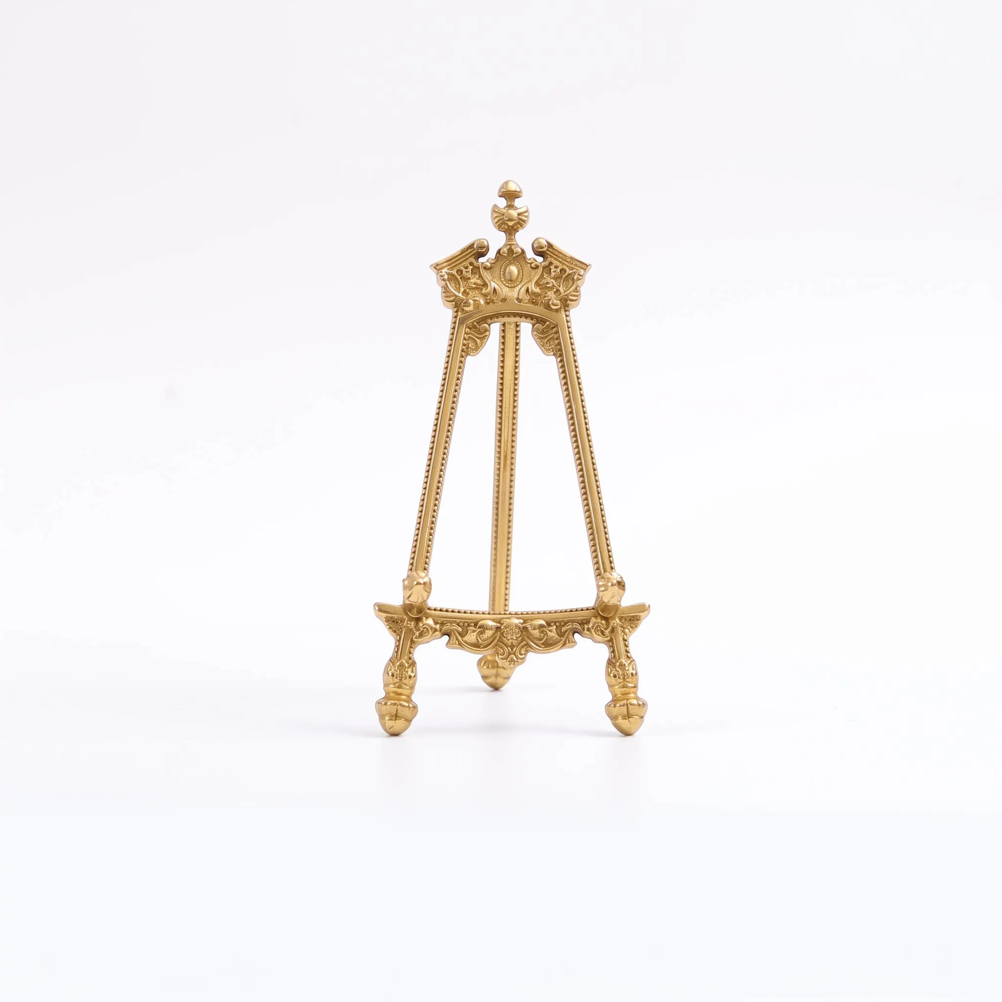 Vintage Brass Plate High-end Photo Frame Holder, Light Luxury Classical Decoration Display Stand, Desktop Decoration