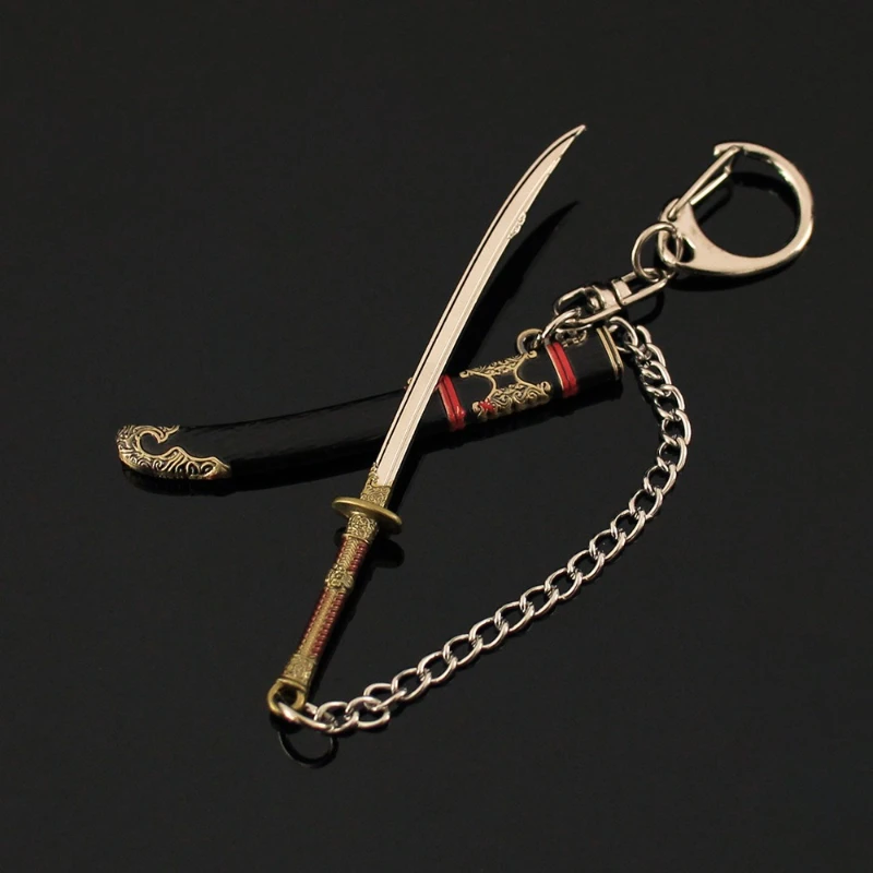 9cm/3.54in Arena Breakout Peripherals Mini Embroidery Spring Wild Ling Sword with Sheathed Keychains Pendant Game Weapon Models
