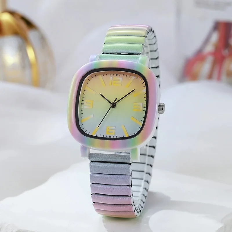 Personality Pattern Trendy Fashion Elastic Quartz Ladies' Watch Wristwatch Holiday Gift