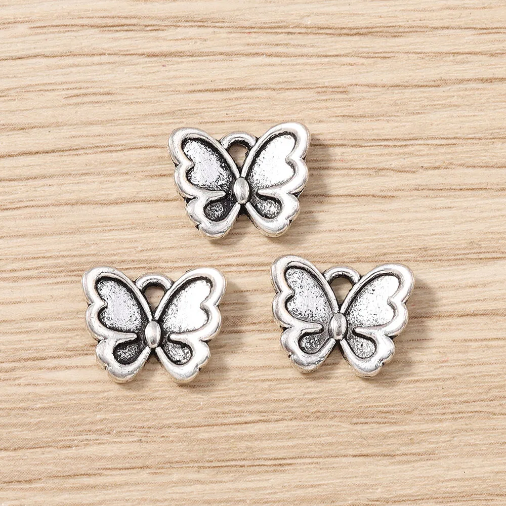 Tusember 30 Stück 10*13mm Metall-Tier-Schmetterlings-Anhänger aus Legierung für DIY-Halsketten, Ohrringe, handgefertigte Schmuckherstellung und Bastelarbeiten – Detail 1