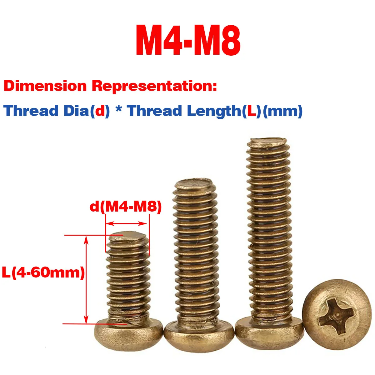 

Метрические латунные винты с круглой головкой PHILLIPS M2M2.5M3M4M5M6M8