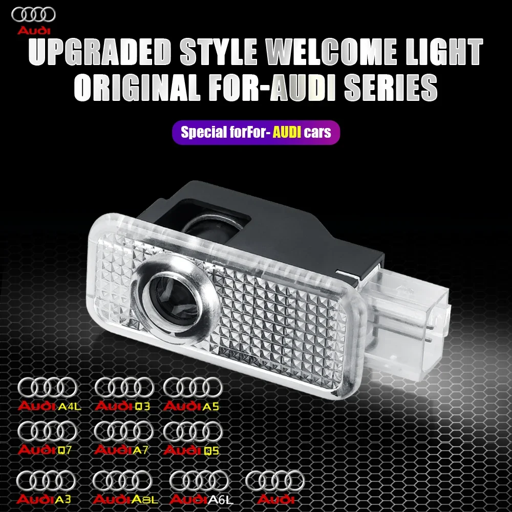 LED Car Door Logo Welcome Light Laser Projector Lamp For Audi Sline S3 S4 S5 S6 S7 RS Quattro Q7 Q5 Q3 A4 B8 8P A3 A6 C7 A5 A6L