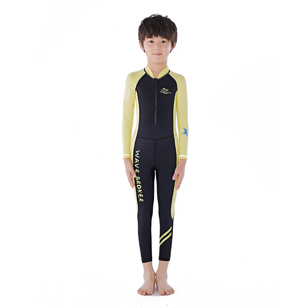 

STLF Kids Quick Dry Long Sleeve Swimsuit Diving Suit With Back Zipper Surf Wetsuit Surfing Swimsuit for Boy Wetsuits