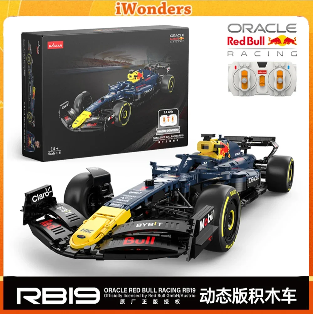 2509szt RASTAR Technic R/C 1:8 Bull F1 RB19 Bricks Super racing F1 Formula Building Blocks Samochód architektoniczny model Zabawki chłopiec Prezent