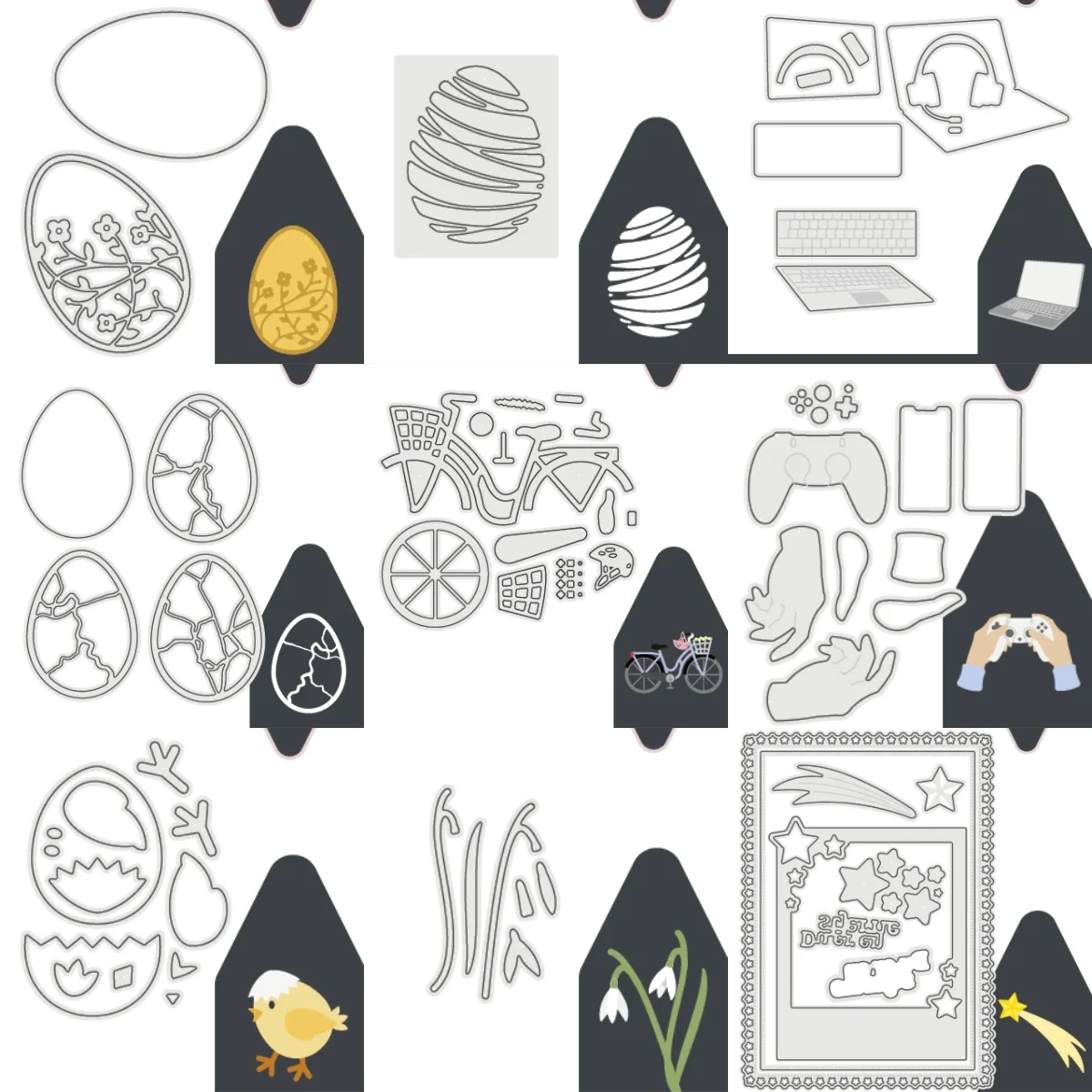 

Star Frame Easter Egg with Cracks 2025 New Dies For Diy Scrapbooking Crafts Maker Photo Album Template Handmade Decoration