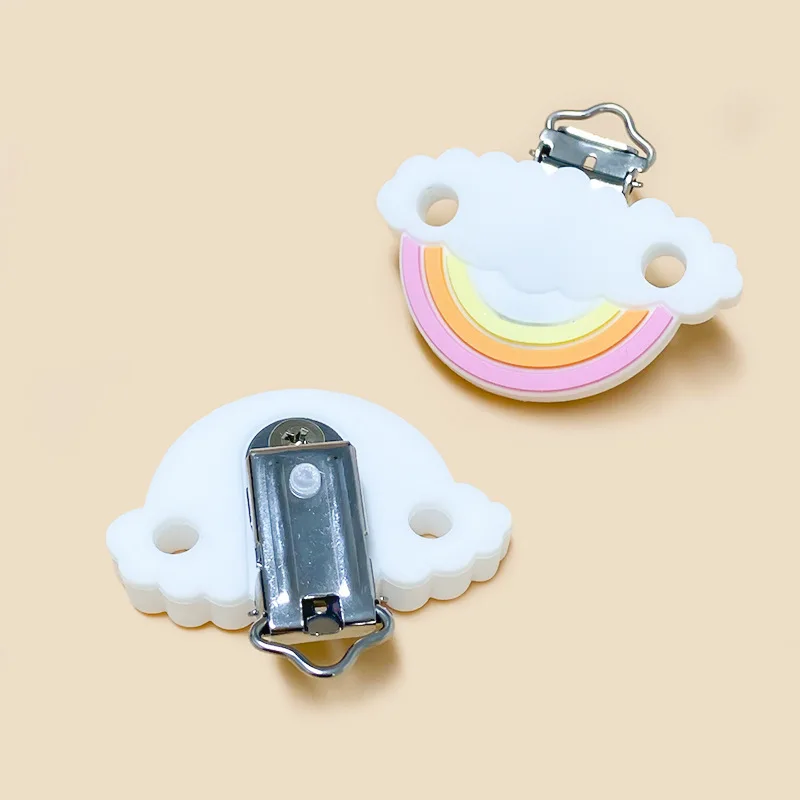 10 قطعة لهاية سيليكون سلسلة مقاطع DIY بها بنفسك ألعاب التسنين للأطفال عضاضة كليب قلادة حبة أداة Nurs هدية الحلمة ملحقات السلسلة