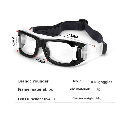 Miopía hipermetropía Gafas deportivas ligeras con lentes graduadas: gafas modernas compatibles con Rx para fútbol y baloncesto