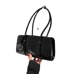 New Korean Style Small Crowd Underarm Design Woman Advanced Large Capacity Contrast Color Zipper Baguette Fashion Handbag