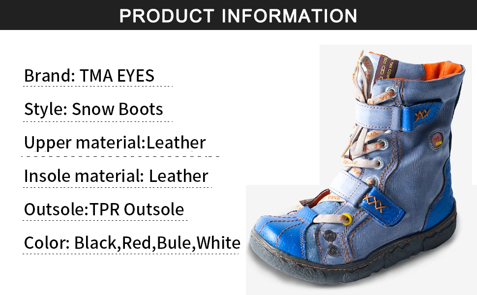 Tma Eyes Doppels trape gewaschener PU-Leder-Damen stiefel mit Kunst pelz futter – Detail 5