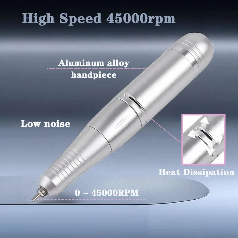 45000 RPM Nagelboor Elektrische Professionele Draaibank Machine Schuurmachine Manicure Polijstmachine Pedicure Gel Motor Bestand Molen Teennagel Grinder