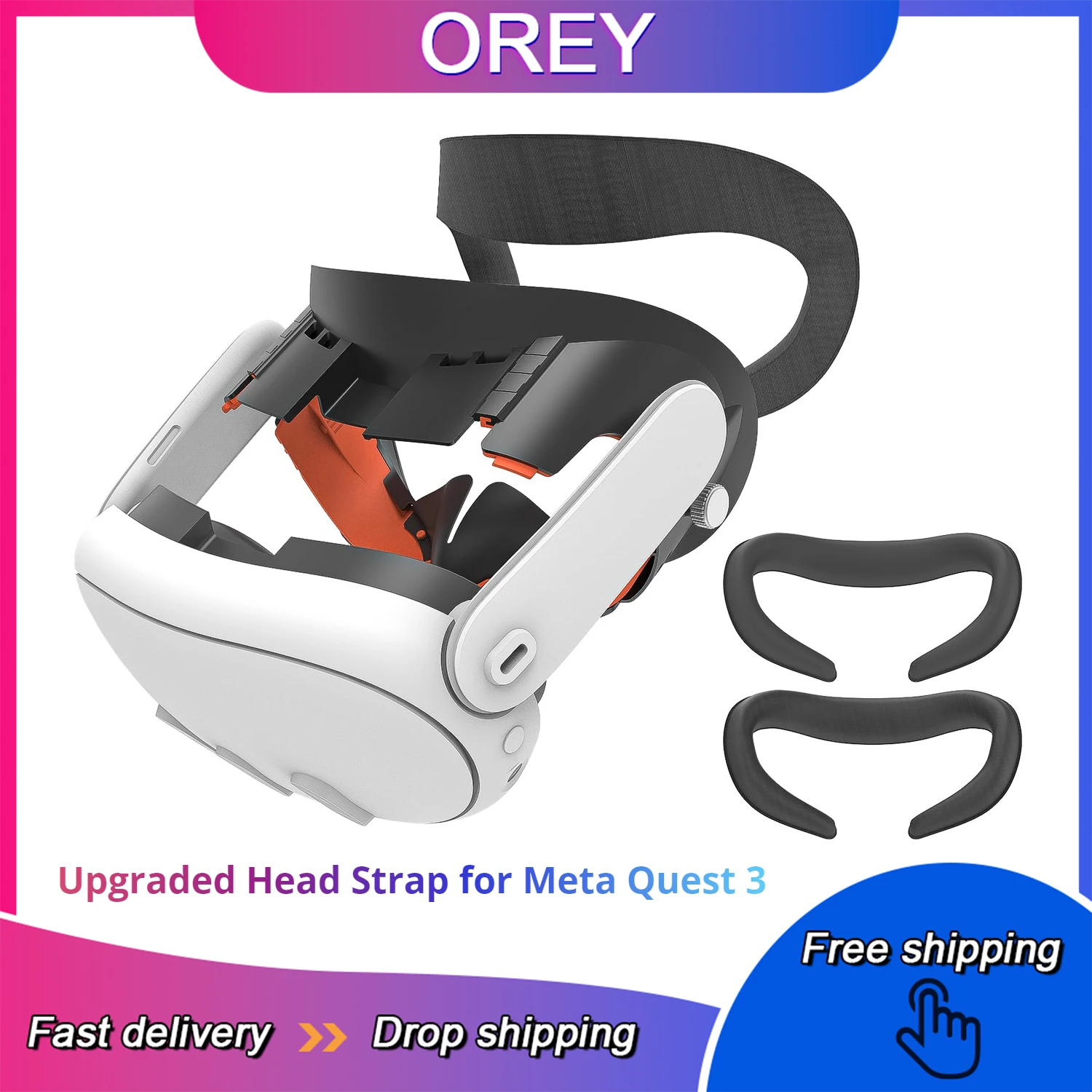 VR Silicone Mask for Meta Quest 3 Face Pad Anti-light Silicone Mask for Quest 3 Upgraded Version Headband VR Glasses Accessories