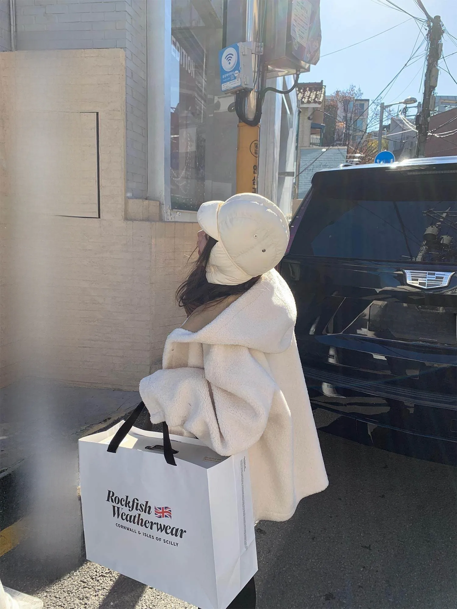 

Aeronline Women's Loose Fit ort Coat with Hat Fake eepskin Jaet Color Blo Design Commute Sle Winter Outerwear