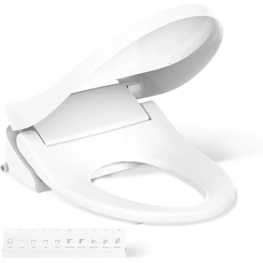 

eWash E815: Умное сиденье для унитаза с подогревом, пультом ДУ, удлиненной формой, регулировкой давления воды, температуры и функцией сушки, подачей теплой воды.