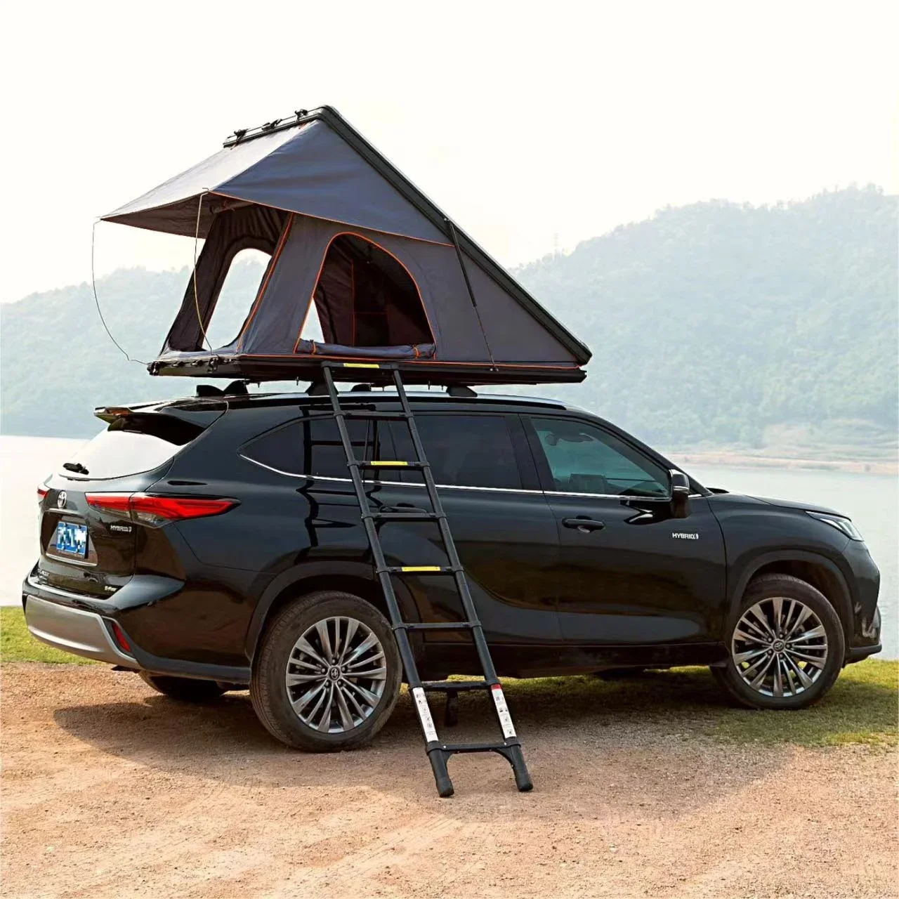 

tent new US europe market roof rack telescope ladder hard shell aluminum big space rainfly waterproof car tent