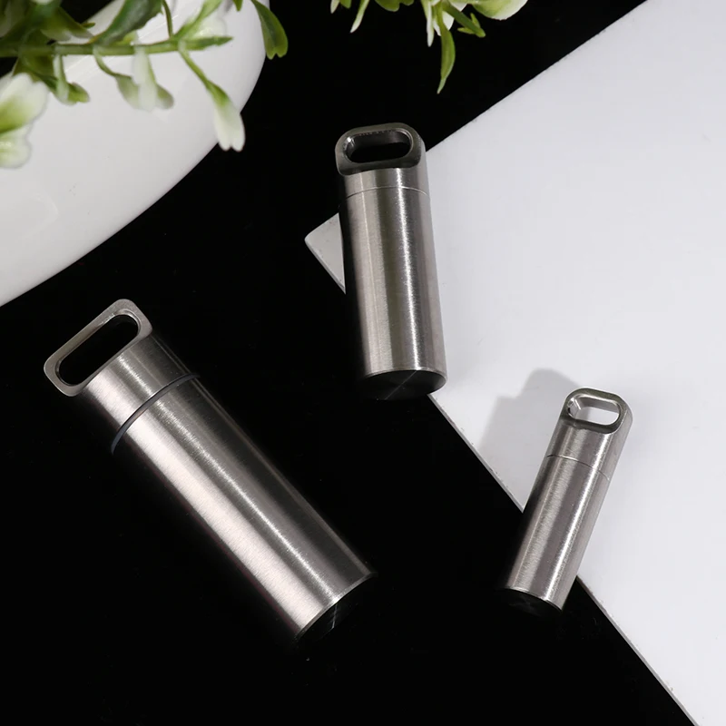 Titanium Pill Box Portable Mini Waterproof Pill Container Pill Storage Case