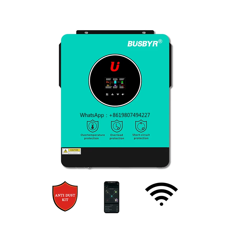 

Busbyr Solar Hybrid Inverter MPPT 6200W 6.2KW Hybrid Inverter