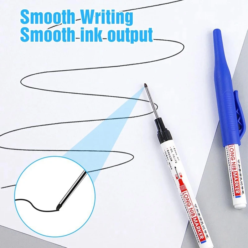 WISH Long-Head Deep Hole Marker,Metal Markers For Steel Waterproof Construction Markers Long Nose Marker Pens