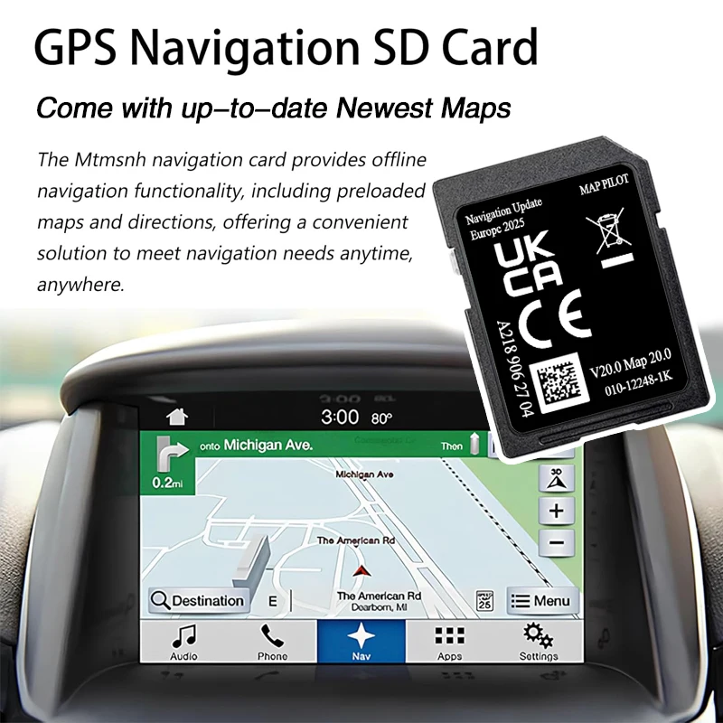 A218 خريطة V20 النسخة الكاملة NTG5 تحديث 2025 أوروبا الملاحة لمرسيدس Garmin ABC CLS E GLS بطاقة SD للسيارة