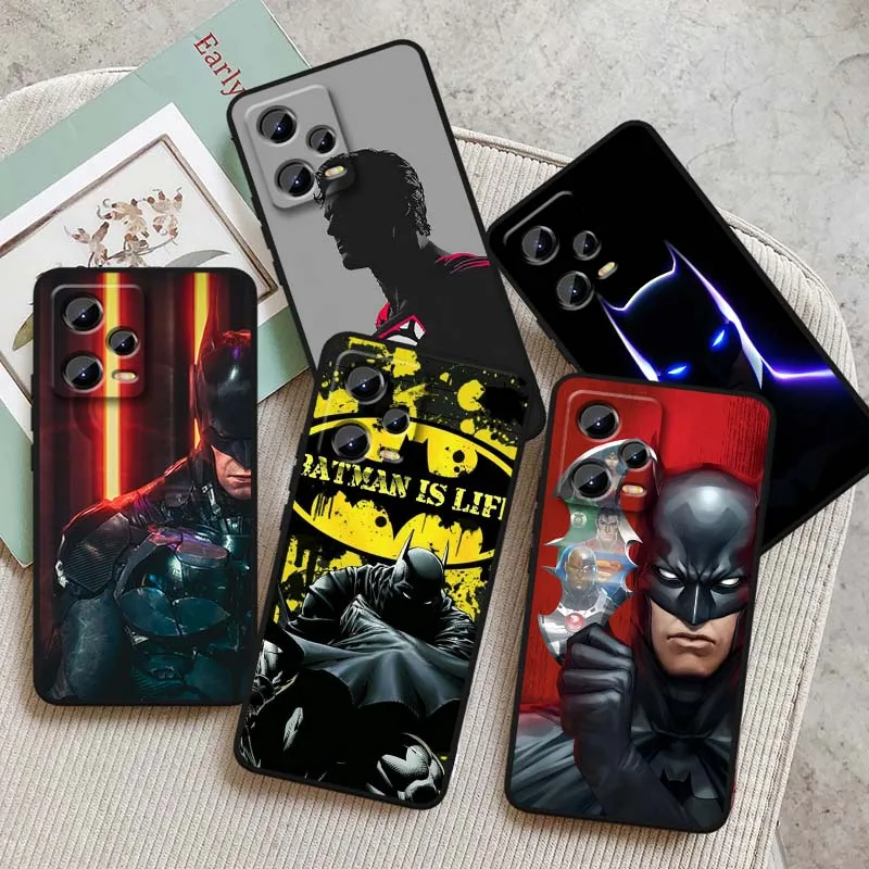 

B-Batmans S-Supermans Cool Phone Case For Xiaomi Redmi Note 14 13 12 12S 11E 11 11S 11T Pro Plus 4G 5G Black Soft TPU Cover